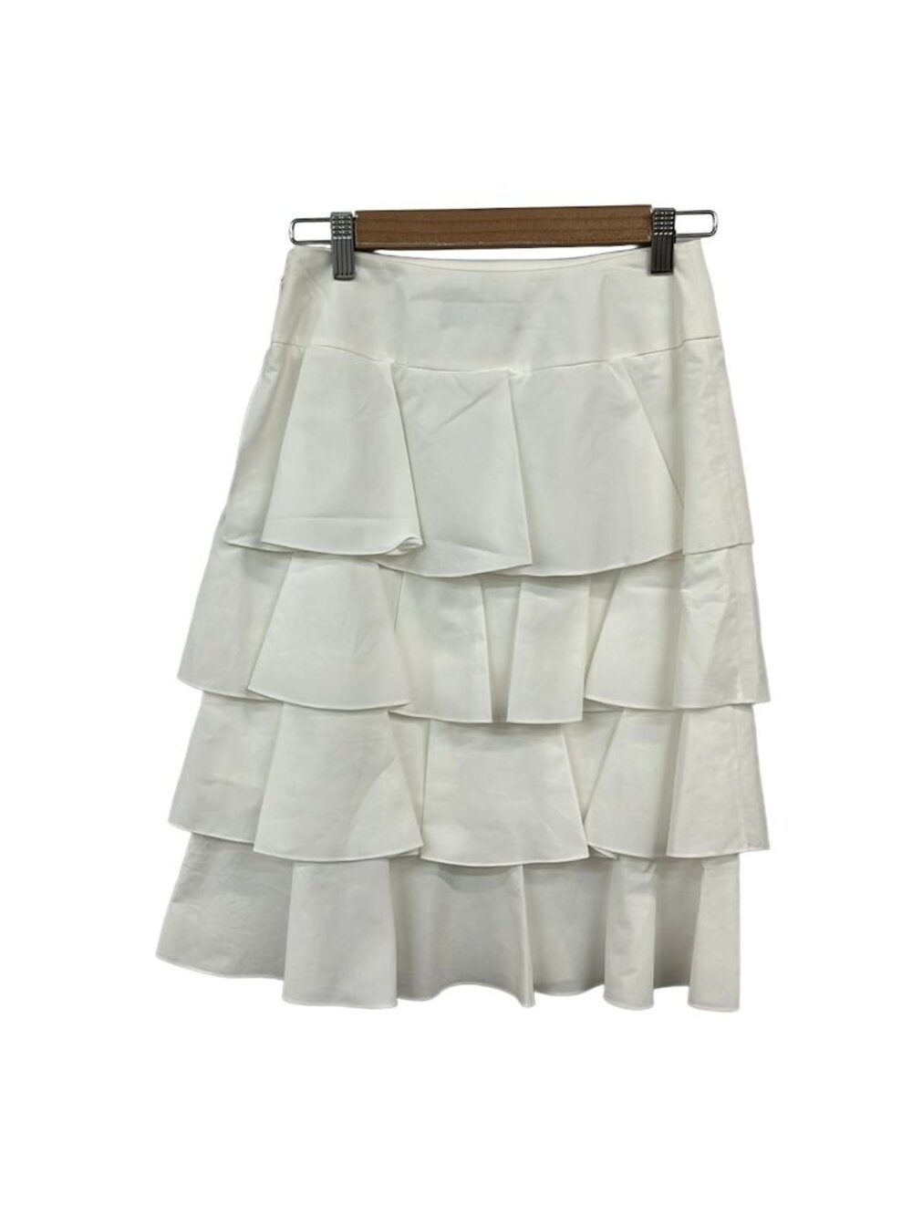 Fendi Skirt S White Knee-length Ruffle 38
